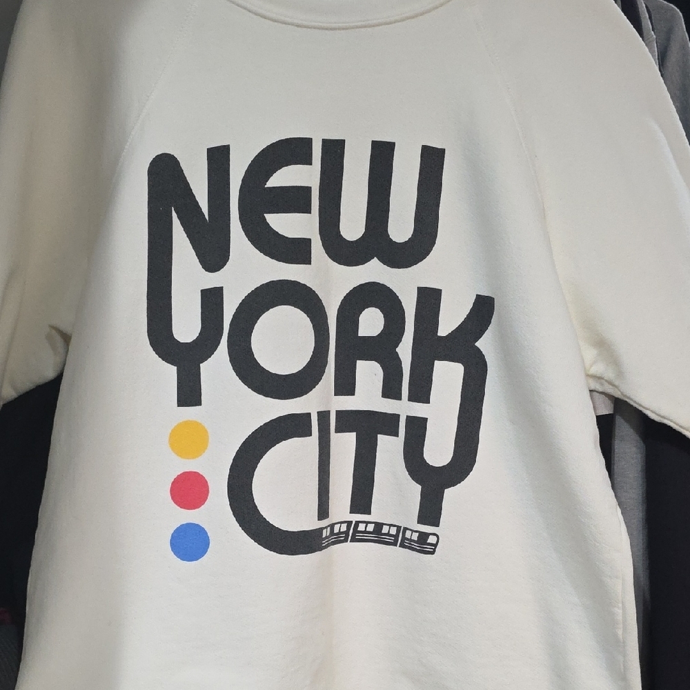Free People Cream Graphic Sweatshirt